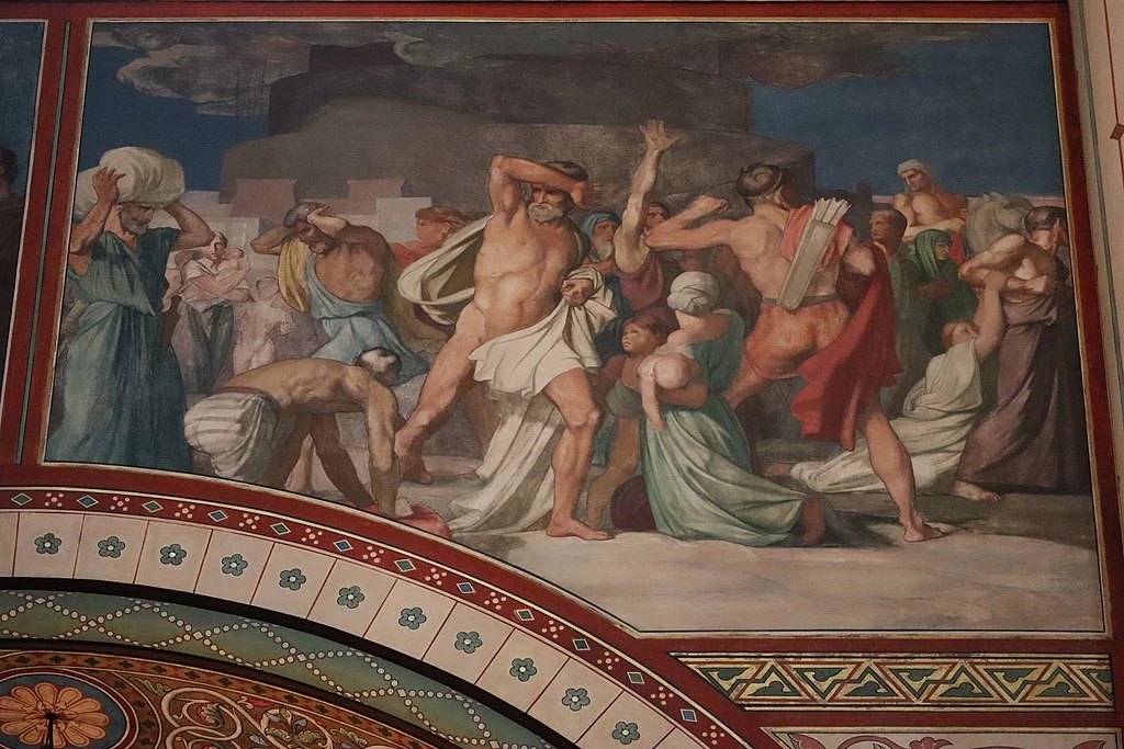 Hippolyte Flandrin - Murales dell'Abbazia di Saint, Germain, des, Prés, Babele